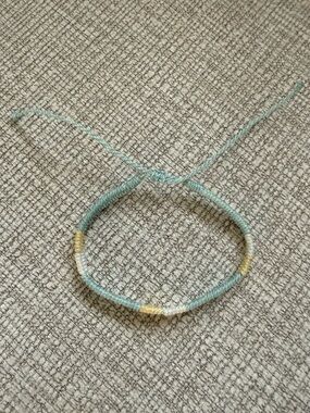 Handmade Mint Green and Pastel Thread Bracelet - Adjustable